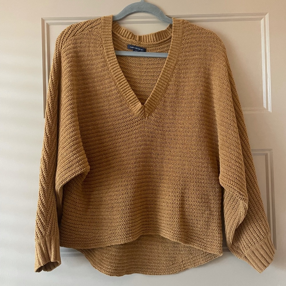 AE mustard cropped sweater